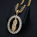 New Hip-Hop Accessories Titanium Steel Gold-Plated Diamond-Studded Virgin Mary Pendant Necklace_ipsvogv.com
