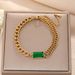 Hip Hop Niche Dign, Titanium Steel Bracelet, Women's Diamond Inlaid Emerald, Cool Style, Ins Handmade Trendy_ipsvogv.com