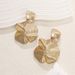 Elegant Gold Plated Geometric Water Drop Statement Earrings With High-end Feel_ipsvogv.com