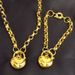 Yellow Heart Belcher Padlock Pendant Necklace & Bracelet for Women_ipsvogv.com