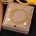 Hollow Roman Digital Titanium Steel Bracelet Women's Sided Shell Double Layer Chain Hand Jewelry Gold_ipsvogv.com