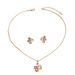A niche Korean style women's earring and jewelry set with personalized inlaid water droplet geometric design, long_ipsvogv.com