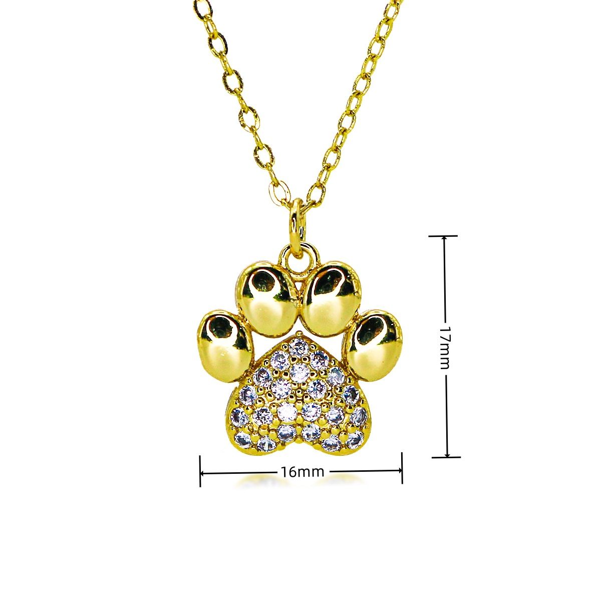 Necklace Micro Inlaid Zircon New Arrival Dog Paw Cat Paw Hot Selling Accessories Women's Versatile Clavicle Chain Zircon Necklace Pendant_ipsvogv.com
