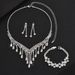 2025 Claw Rhinestone Earrings Bracelet Set Dress Evening Necklace Clavicle Chain Accessories_ipsvogv.com