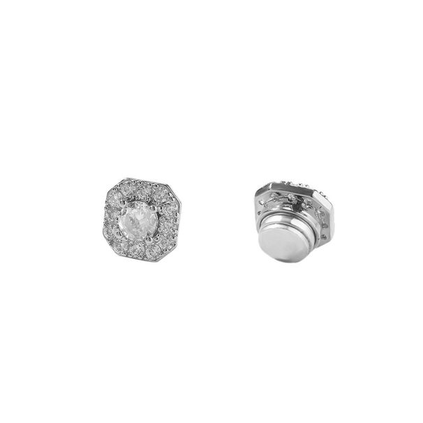 Men's Jewelry Hip Hop 8MM Round Zirconium Snowflake Cross Rock Sugar No Ear Piercing Strong Magnetic Earrings Trendy All Match Earrings_ipsvogv.com