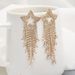 Seahorse shape star rhinestone tassel earrings butterfly big Drop earrings_ipsvogv.com