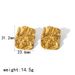 Fashionable Temperament Gold Stainless Steel Geometric Pleated Texture Earrings, High-end Earrings For Women_ipsvogv.com