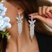 Unisex Long Tassel Earrings High End Light Luxury Temperament Celebrity New Style Trendy Niche Design Ear Wire Versatile Rhinestone Earrings_ipsvogv.com