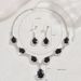 Trendy Fashion Versatile New Bride Jewelry Earrings Set Chain Water Drop Necklace_ipsvogv.com