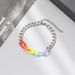 Hip Hop Colorful Rainbow Titanium Steel Bracelet Ins Niche Non-Fading Unisex Accessories_ipsvogv.com