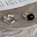 Black Zircon Women's Geometric Wave Lines Irregular, Niche, Light Luxury, Open Mouth Personalized Index Finger Ring,_ipsvogv.com