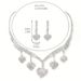 Silver Bridal Necklace Set With CZ Diamonds - Wedding Jewelry For Women (Love Design, 925 Sterling Silver, 18-inch)_ipsvogv.com