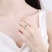 S Pure Silver Four Claw Emerald Radian Cut Wedding Moissanite Diamond Ring Female_ipsvogv.com