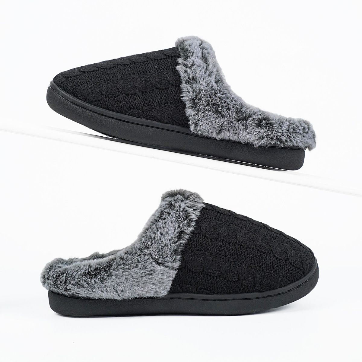 New all-match woolly slippers warm faded wool-mouth cotton drag non-slip plus pile thick cotton slippers_ipsvogv.com