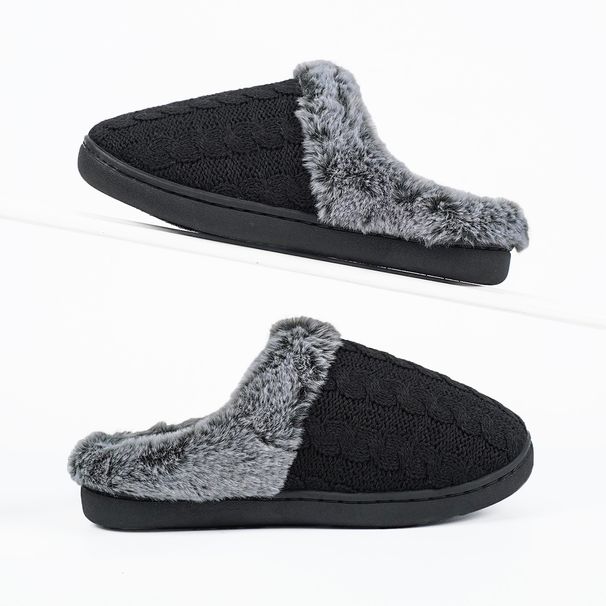 New all-match woolly slippers warm faded wool-mouth cotton drag non-slip plus pile thick cotton slippers_ipsvogv.com