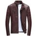 Men's Clothing New leather jacket for men, slim style jacket for young men,spring new style for men, handsome motorcycle men's leather jacket_ipsvogv.com