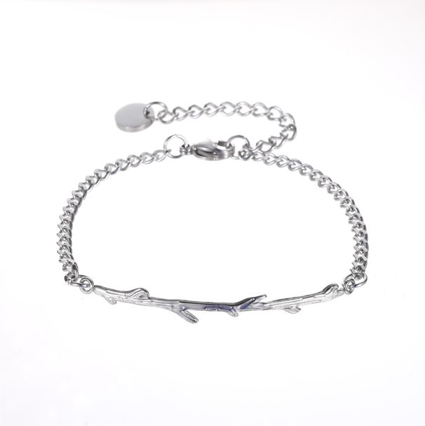 High Grade Mountain With Wood And Wood With Branches Men And Women Bracelet Titanium Steel Ins Style Couple Model Valentine's Day Gift Bracelet_ipsvogv.com