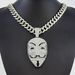 Unisex Full Diamond Three Dimensional Portrait Face Pendant Necklace Men's Personality Exaggerated Cool Trendy Cuban Chain_ipsvogv.com