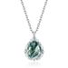 S925 silver green moss pendant female clavicle necklace water grass agate pendant fashionable and noble_ipsvogv.com
