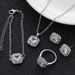 New four piece luxury classic women's jewelry set zinc alloy diamond necklace bracelet earring ring set_ipsvogv.com