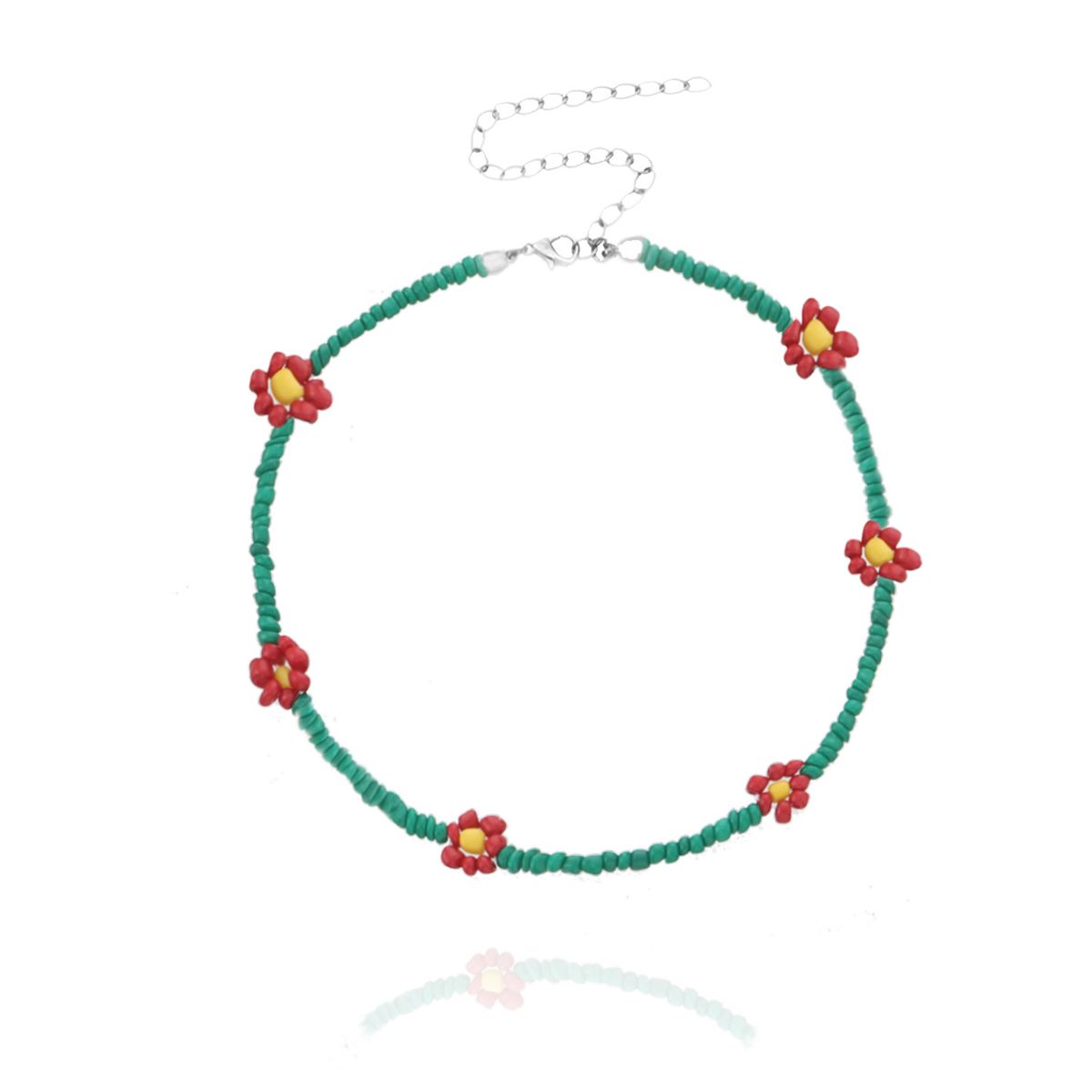 Rice Bead Flower Necklace Women, Fashionable And Popular Temperament Adjustable Necklace_ipsvogv.com