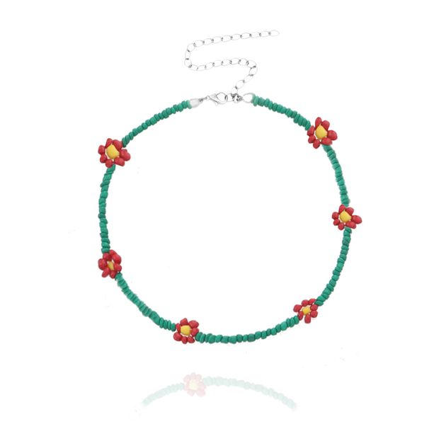 Rice Bead Flower Necklace Women, Fashionable And Popular Temperament Adjustable Necklace_ipsvogv.com
