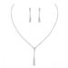 bridal jewelry fashion necklace earrings two piece set water drop diamond jewelry female set necklace simple super flash light luxury_ipsvogv.com