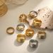 Unisex Geometric Rings, Fashionable Zircon Retro Temperament Plain Ring Rings Real Gold Plated Trendy Jewelry_ipsvogv.com