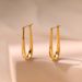 Copper plated K real gold minimalist earrings water drop U shaped modified slim earrings metal texture oval fashion earrings_ipsvogv.com
