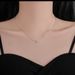 Silver Moissanite Necklace Simple And Fashionable Four Claw Moissanite Clavicle Necklace Female_ipsvogv.com