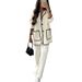Women's suit autumn new fashion casual loose solid color two-piece set_ipsvogv.com