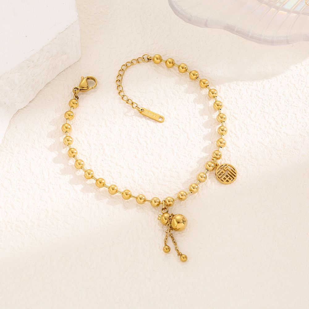 Titanium Steel Ins Simple Blessing Gourd Bracelet Titanium Steel Jewelry Design Sense Niche_ipsvogv.com