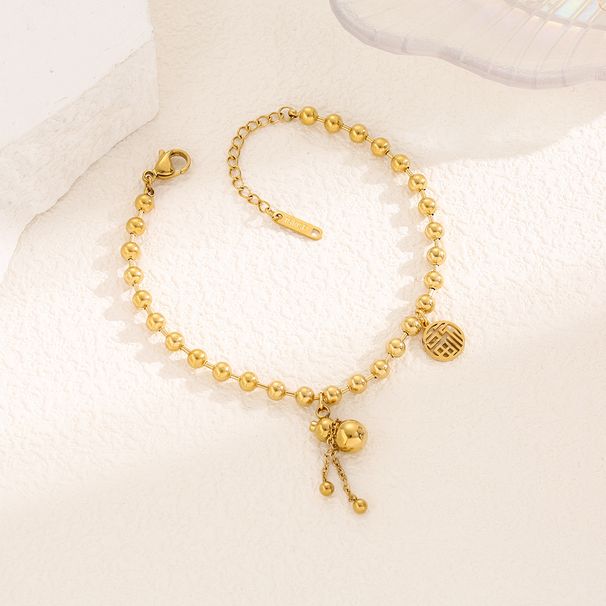 Titanium Steel Ins Simple Blessing Gourd Bracelet Titanium Steel Jewelry Design Sense Niche_ipsvogv.com
