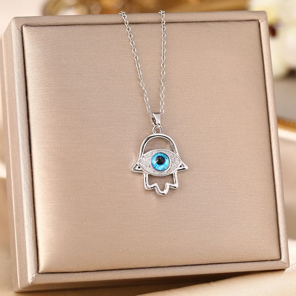 Titanium Steel Necklace, Female Demon's Eye, Fashionable Design, Niche Pendant, Temperament, Collarbone Chain Accessory_ipsvogv.com