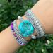 New Geometric Bracelet For Women Turquoise Braided Leather Bracelet Hand Woven Bohemian Style Bracelet_ipsvogv.com