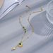 Malachite Inlaid Fan Necklace - High-End Stainless Steel Cube Pendant Jewelry For Women_ipsvogv.com