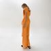 Women's Clothing Versatile vitality orange cotton and linen commuting street style sleeveless lace-up vest wide-leg pants suit_ipsvogv.com