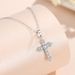 Cross Necklace, Pure Silver S Single Pendant, No Fading, Full Diamond Collarbone Chain, Layered For Men And Women,_ipsvogv.com