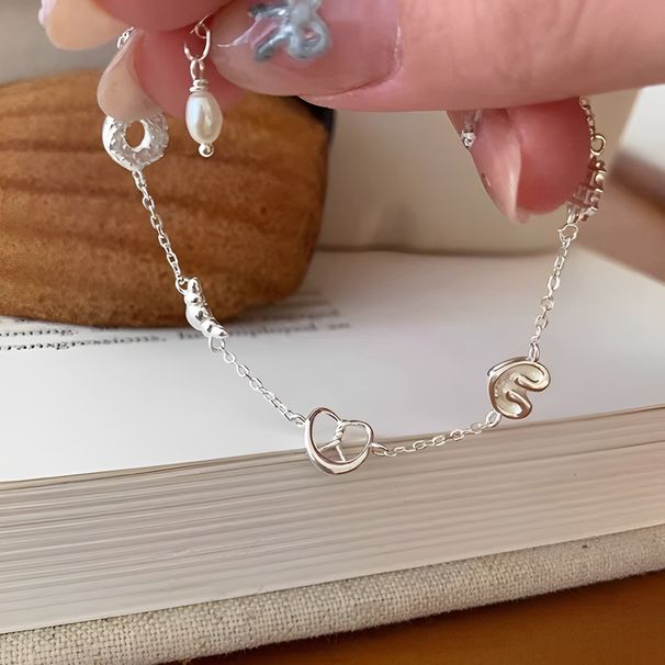 2024 S Sterling Silver People Who Love Bread Pearl Girls Small Friends Doughnut Bracelet Jewelry_ipsvogv.com