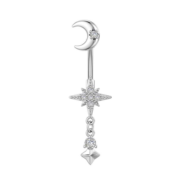 Women's Jewelry Stainless Steel Zircon Belly Button Ring Crown Cherry Butterfly Zircon Micro Inlaid Belly Button Ring Belly Button Nail_ipsvogv.com