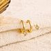 Brass With Real Gold Plating, Hot Selling Simple And Elegant Three Piece Gold Earrings With Zircon_ipsvogv.com