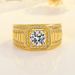Plating Domineering Full Business Men's Ring, Color Guaranteed Double Row Diamond Set Engagement Ring_ipsvogv.com