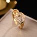 network Red New Diamond Inlaid Horseshoe Chain Link Female Ins Fashion Index Finger Opening Free Adjustment Ring_ipsvogv.com