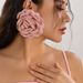 Fabric Rose Flower Stud Earrings Female 2025 Summer Trendy Sweet Cute Muse Temperament Travel Dating Accessories_ipsvogv.com