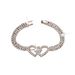 Women’s Jewelry Set Fashion Double Heart Rhinestone Bracelet Anklet Sexy Full Diamond Versatile Shining Beach Foot Ornaments_ipsvogv.com
