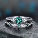 Fashion Versatile Zircon Women's Two Piece With Micro Set Green Ring Jewelry_ipsvogv.com