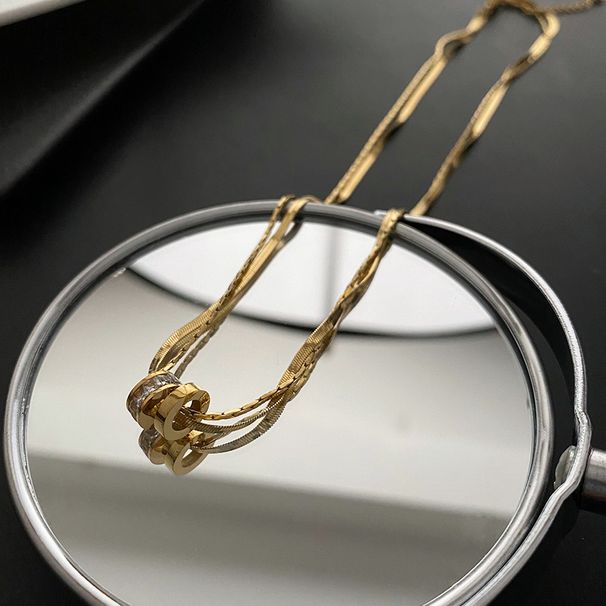 Internet celebrity 2023 niche titanium steel lock bone chain full of zirconium necklace, feminine and luxurious,_ipsvogv.com