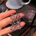 Light Luxury Zircon Silver Needle Gold Flower for Women's Fashion Design with Exaggerated High end and Internet_ipsvogv.com