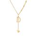 Titanium Steel Gold Necklace, Trendy Female Internet Celebrity Instagram, Minimalist Design, Versatile D-letter Pendant,_ipsvogv.com