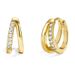 Women's Jewelry 925 Silver Double Earrings Zircon Ear Clip A Type Symmetrical Earrings_ipsvogv.com